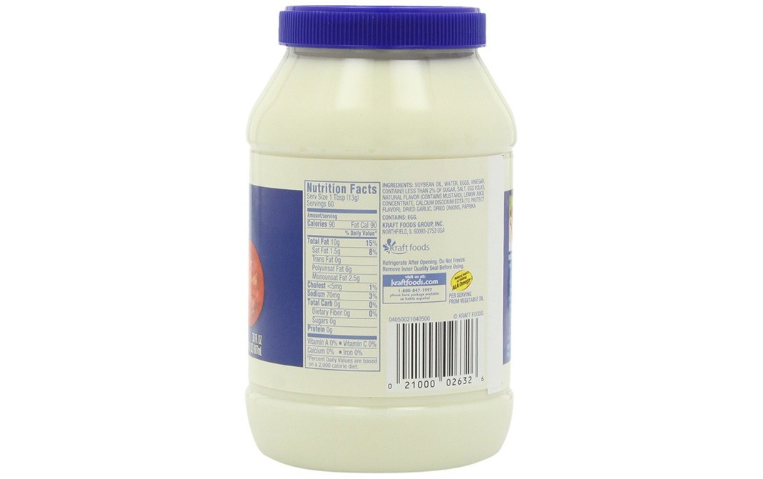 Kraft Real Mayonnaise    Plastic Jar  887 millilitre